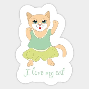 I love my cat Sticker